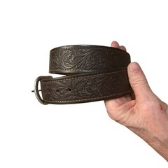 Ariat Men’s Size 36 Brown Tooled Leather Belt with Silver Buckle