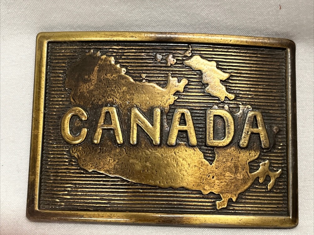 Brass “Canada” Belt Buckle 3”x2”