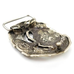 German silver belt buckle Yggdrasil, Norse mythology, Scandinavian tree of life
