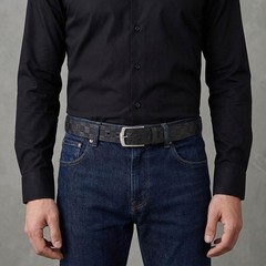 renwoxing Men&rsquo;s Genuine Leather Belt – 3.8cm 40&Prime;-42&Prime; Waist Adjustable, Black
