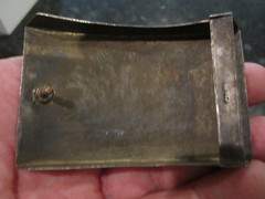 VINTAGE ALPACA SILVER SUNDIAL BELT BUCKLE MOTHER OF PEARL INLAY – GW-26