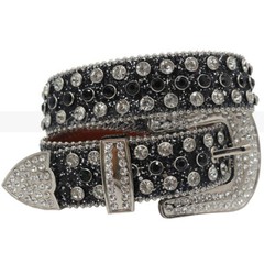 Rhinestone Belts Western Bling Crystal Studded Leather Belt