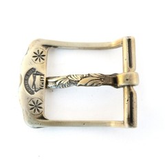Brass belt buckle Asters, pin type Classic Petrykivka flower frame type buckle