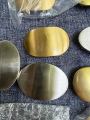 ot of 12 Blank Belt Buckles Solid Brass Stainless Snap Belt Buckle Leather DIY