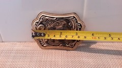 Vintage? Unmarked Belt Buckle Flower Pattern Pre-owned
