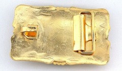 Green Agate 40×30 Cabochon Southwest Theme Gold Color 2 1/2 Inch Belt Buckle