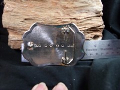 Belt Buckle Silver-tone & Black, with I believe is a Huge Dragon Agate Stone