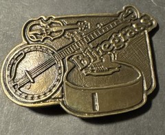 Vintage Gold Tone Bluegrass Guitar Banjo Fiddle Belt Buckle P-198