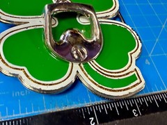Lucky Four Leaf Clover Shamrock Green Silver Novelty Bottle Opener & Belt Buckle
