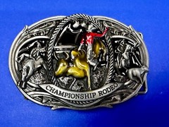 Championship Rodeo Bull Riding Rider Champion Trophy Award Cowboy Belt Buckle