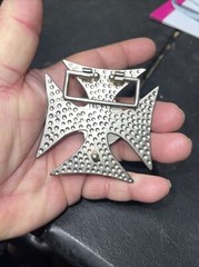 Black Iron Cross Skull Biker Belt Buckle