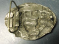 VINTAGE 1987 SISKIYOU DEER BOWHUNTING BELT BUCKLE PEWTER 3 1/4&Prime; X 2 1/2&Prime;