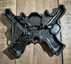 Skull Crossed Guns Black Belt Buckle