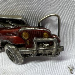 Vintage JEEP Bergamot Brass Works Men’s 3-D Folk Art Belt Buckle 1978 Painted A9