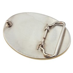 Western Oval Buckle with Cactus Design