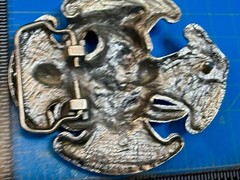 Many Skulls Maltese Iron Cross Artisan Cast? Awesome RARE Unknown! Belt Buckle