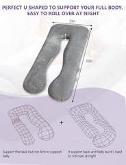 Pregnancy Pillow, U Shaped Pregnancy Body Pillow with Zipper Removable Cover (Gr