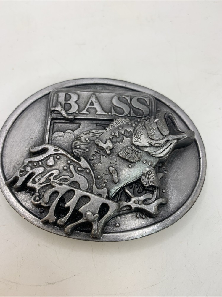 Bass Anglers Sportsman 1990s Society Belt Buckle Made in U.S.A. New No Box Rare
