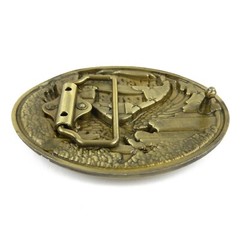 American Pride Flag Eagle Belt Buckle Enamel Color Antique Bronze Fits 1.5&Prime; Belt