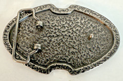 Skull & Crossbones Metal Belt Buckle 4” Studded Edge, Bandanna, And Banner