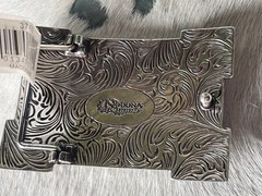 Nocona Mens Belt Buckle 3.5 x 2.5 in Cowboy Horse Cross Western Silver 1.5