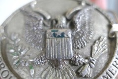 1981 Bergamot USA Great Seal « I&rsquo;m Proud To Be An American » Pewter Belt Buckle