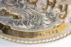 Vtg 1980 RMQHA Top Ten Trophy Belt Buckle Rocky Mountain Quarter Horse Colorado