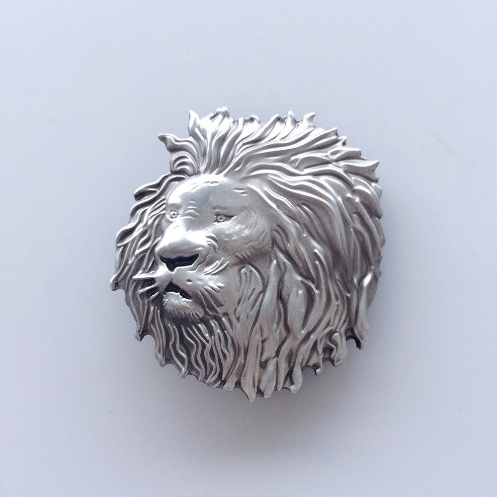 Vintage Lion Head Animal Wildlife Western Belt Buckle Gurtelschnalle