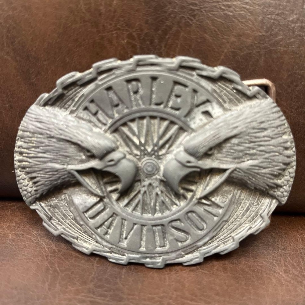 Harley-Davidson Vintage Buckle 70s-80s Harley RainTree Bald Eagle head x 2