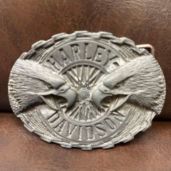 Harley-Davidson Vintage Buckle 70s-80s Harley RainTree Bald Eagle head x 2