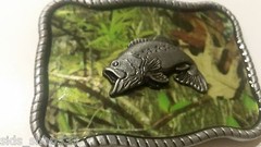 CAMO FISH FISHING camouflage BELT BUCKLES metal western fishing bass * US SELLER