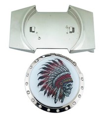 Removable Lighter Belt Buckle Combo New Mens American Chief Skull Western Cowboy