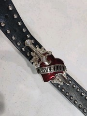 2000s Love Hurts Vintage Style Belt Traditional Graphic Adjustable 29-37 Unisex