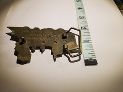 one Locomotive Train Belt Buckles 6101 BBB Baron Brass 1970s Real Road VTG