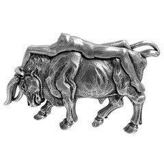 Western Buckle Antique Gold Lady Bull Engraved Belt Buckle Fits 1-1/2&Prime; wide Belt