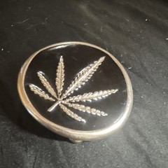 Black Silver Round Metal Cannabis Leaf Design Men&rsquo;s Western Belt Buckle Novelty