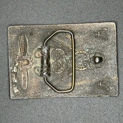Vintage Panama Red Brand Belt Buckle Capt Hawks Sky Patrol Novelty Co 1970s