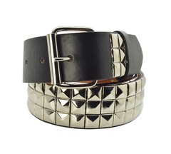 Punk Rock Rivet Metal Faux Leather Silver Studded Belt