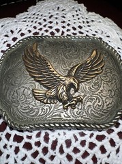 Eagle Belt Buckle Silver Tone Heavy Detailed Men&rsquo;s