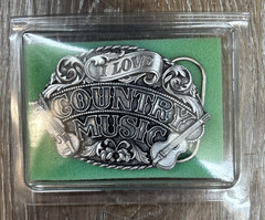Vtg NOS I Love Country Music Siskiyou Buckle Co. 1988 Made In USA Cowboy Style