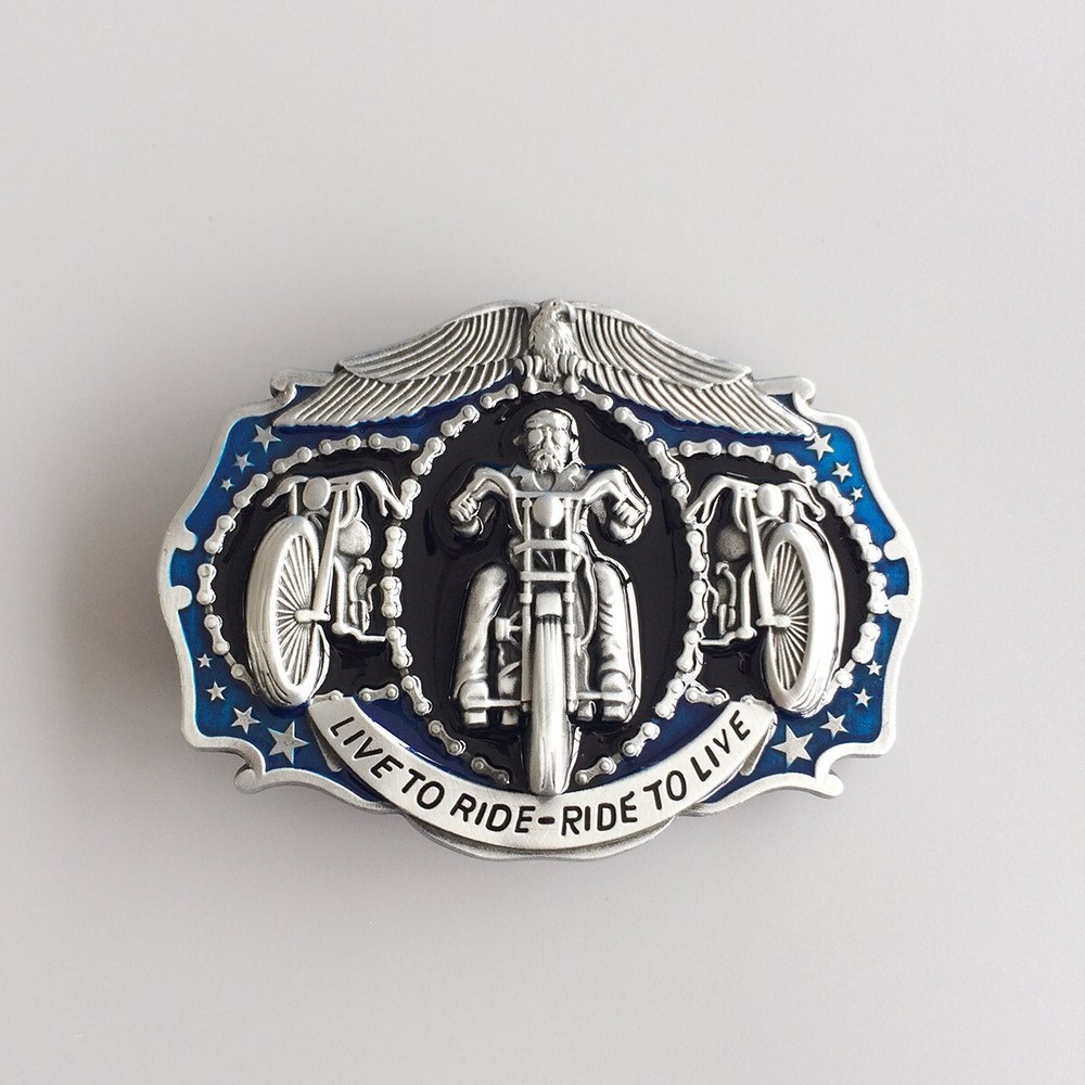 Vintage Style Biker Rider Enamel Belt Buckle also Stock in US