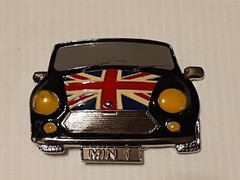 BRITISH FLAG ON CAR HOOD Metal Belt Buckle