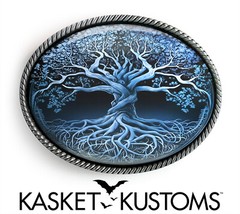 Tree of Life Belt Buckle – Ornate Celtic Pagan Art Handmade Resin Buckle – 924