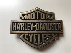 Rare men’s Classic Bar&Shield belt buckle .Antique brass plaited.#99593-08VM.