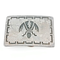 Vintage Thunderbird Belt Buckle Mens Silver Tone Southwestern Metal Rockabilly