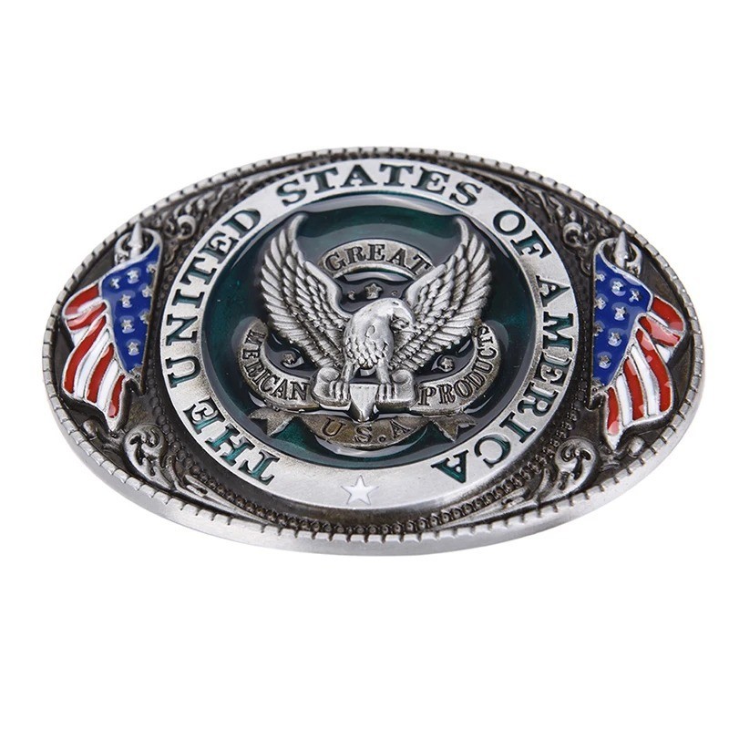 U.S.A. American Flag Eagle Metal Fashion Belt Buckle