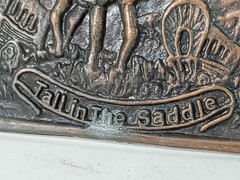 Tall In The Saddle Western Belt Buckle READ 2 1/2 x 3 1/2 Metal