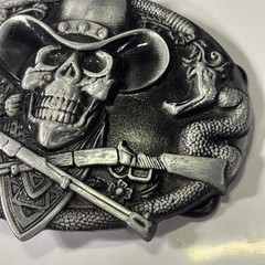 Cowboy Skull Belt Buckle Western Gothic Biker Style Snake Guns Rodeo Punk