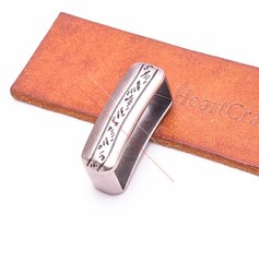 30MM Engraved Floral Western Leathercraft 4-Piece Set Belt Buckle Antique Silver