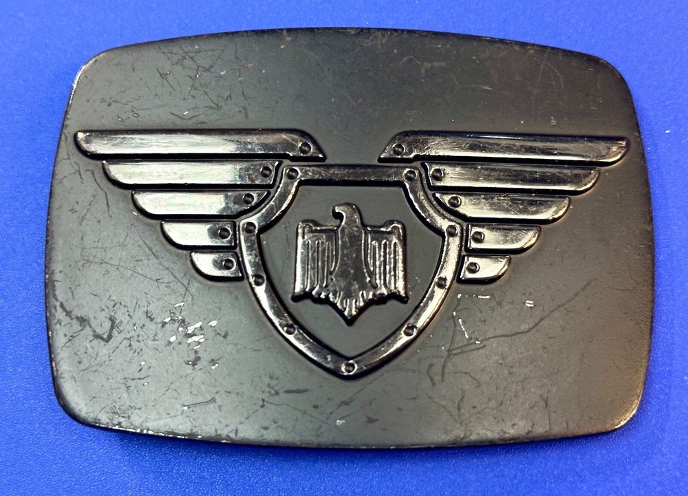 Chrome Brand Eagle Wings Wide Theme Black Color Belt Buckle